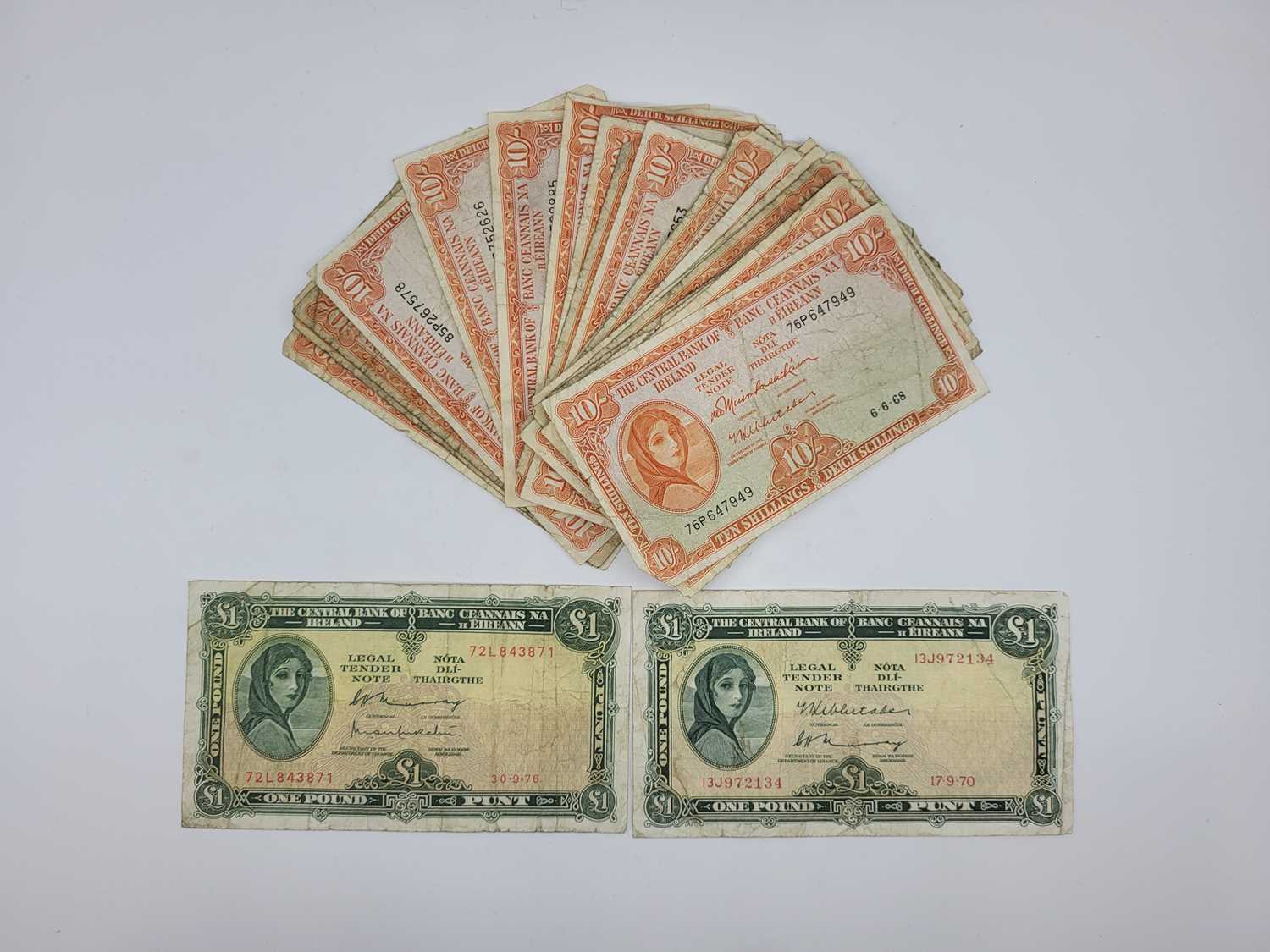 Lot 448 - TWENTY FOUR LADY LAVERY 10/- IRISH BANKNOTES,...