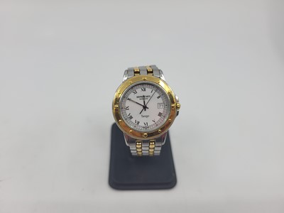 Lot 436 - A BI-METAL RAYMOND WEIL WRISTWATCH, bracelet...