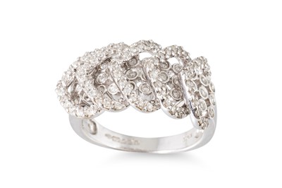 Lot 371 - AN UNUSUAL DIAMOND SET FIVE HEART SHAPED...