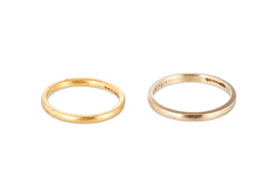 Lot 106 - TWO GOLD VINTAGE WEDDING BANDS, one 22 ct.,...
