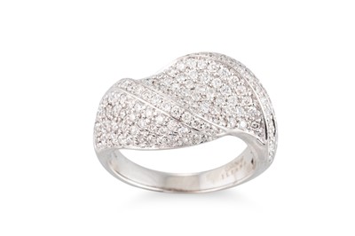 Lot 163 - A DIAMOND PAVÉ SET RING, mounted in 18ct white...