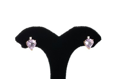 Lot 56 - THREE PAIRS OF EARRINGS, two set with amethyst,...