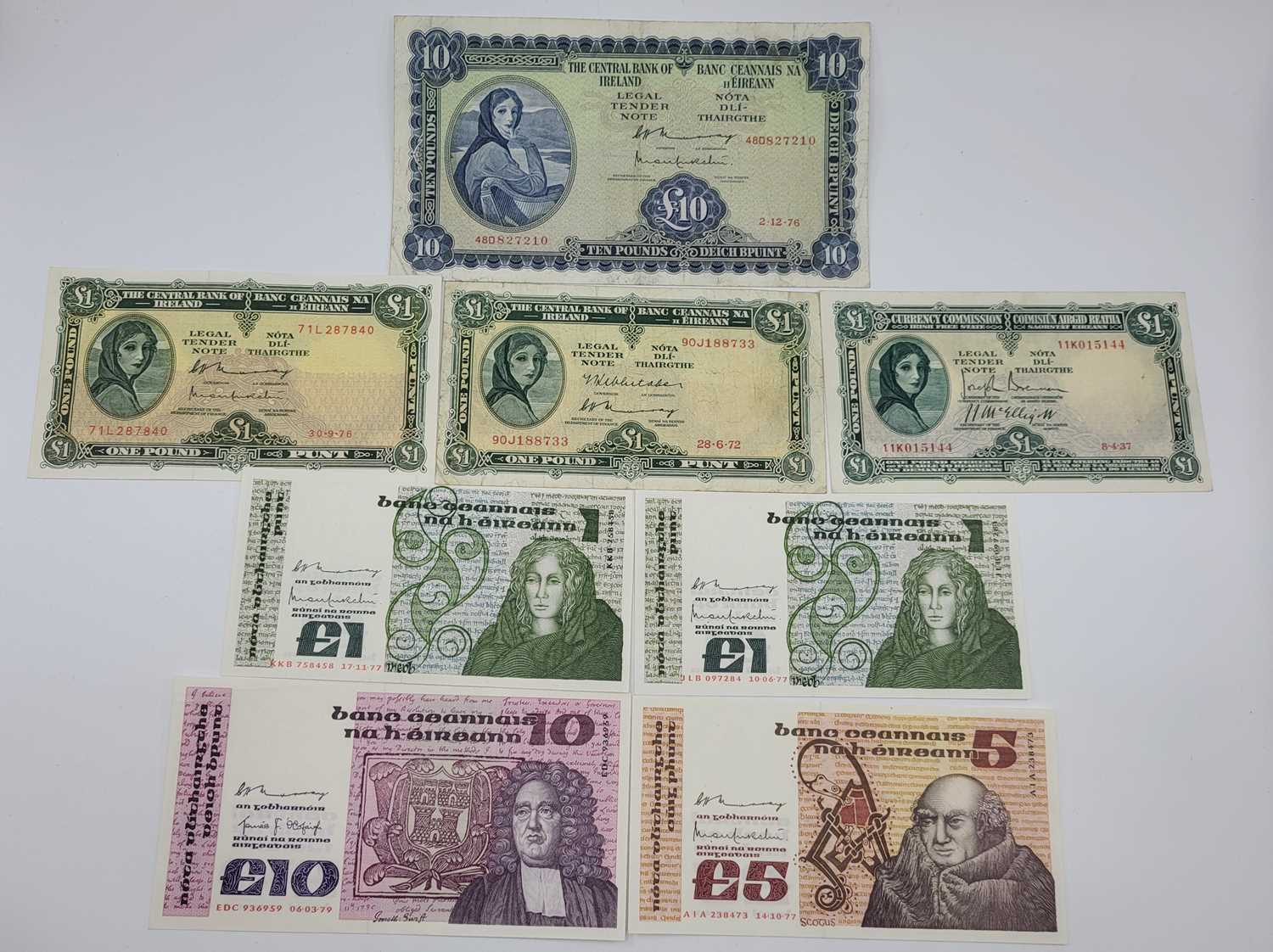 Lot 452 - A COLLECTION OF SEVEN IRISH BANKNOTES,...