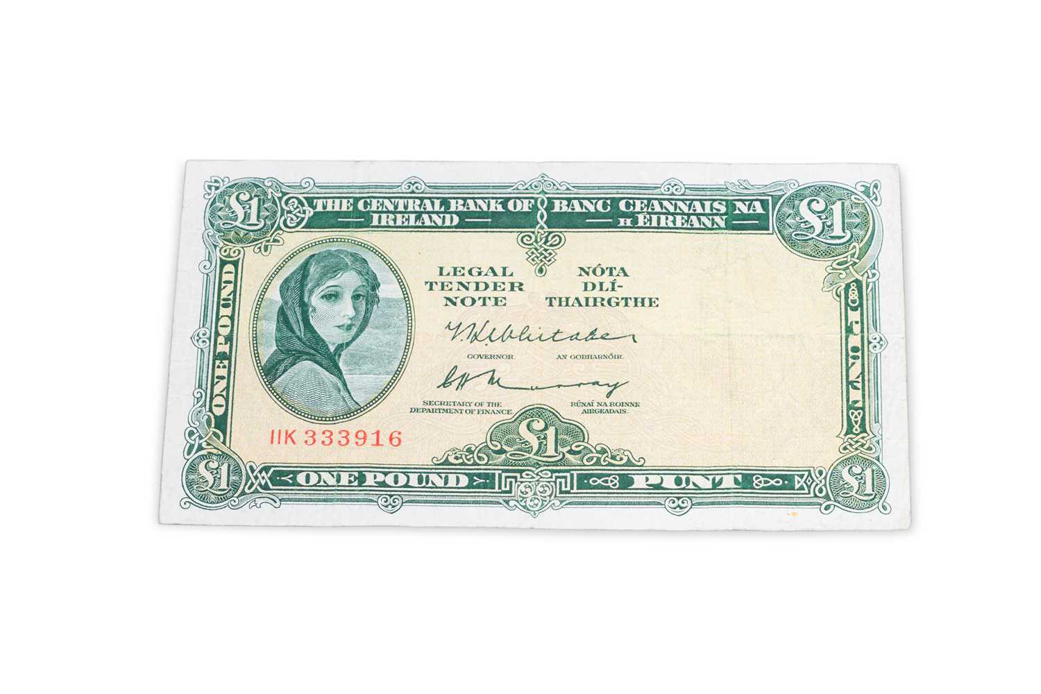 Lot 459 - A RARE MISPRINT IRISH £1 1974 LADY LAVERY...