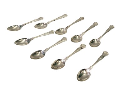 Lot 527 - A SET OF NINE IRISH STERLING SILVER (.925) ...