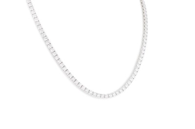 Lot 413 - A DIAMOND LINE NECKLACE, the brilliant cut...