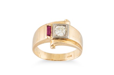 Lot 85 - A MID 20TH CENTURY DIAMOND AND STONE SET RETRO...