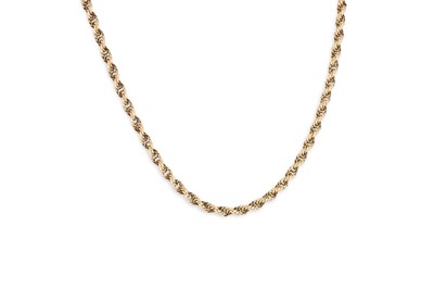 Lot 353 - A 9CT GOLD ROPE LINK NECK CHAIN, 31 " long, 24....