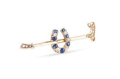 Lot 378 - A LATE VICTORIAN SAPPHIRE AND DIAMOND HORSE...