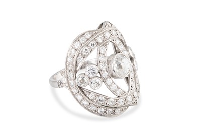 Lot 274 - AN ART DECO STYLE DIAMOND SET DRESS RING, set...