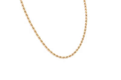 Lot 15 - A 9CT YELLOW GOLD ROPE LINK NECKLACE, approx 5....