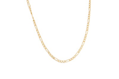 Lot 119 - A 9CT YELLOW GOLD FIGARO LINK NECKLACE, approx...