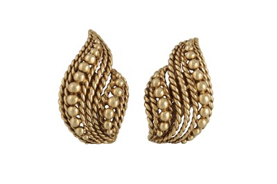 Lot 80 - A PAIR OF 18CT GOLD EARRINGS BY DAVID WEBB, of...