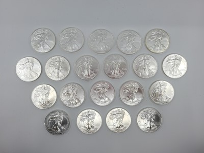 Lot 61 - A QUANTITY OF 20 X 1 OZ US SILVER LIBERTY...