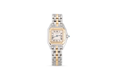 Lot 414 - A LADY'S BI-METAL CARTIER PANTHERE WRISTWATCH,...