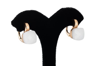 Lot 171 - A PAIR OF GEM-SET EARRINGS, mounted in 18ct...