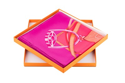 Lot 240 - A HERMÉS SILK SCARF, depicting 'Grand Manege'...