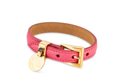 Lot 213 - A PRADA SAFFIANO BRACELET, pink leather...