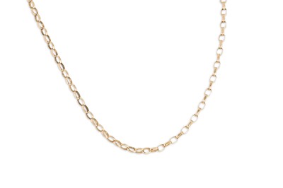 Lot 223 - A 9CT YELLOW GOLD NECKCHAIN, 18" long, 6.4 g.