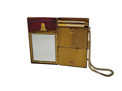 Lot 249 - AN ATTRACTIVE VINTAGE COMPACT CASE, with...