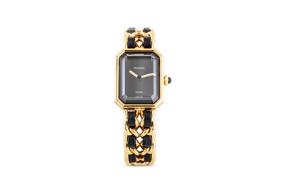 Lot 233 - A LADY'S CHANEL GOLD PLATED QUARTZ WRISTWATCH,...