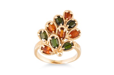 Lot 80 - A VINTAGE CLUSTER RING, of naturalistic form,...