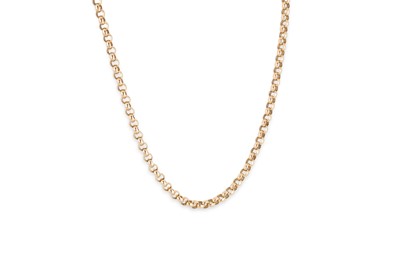 Lot 65 - A 9CT BELCHER LINK NECKCHAIN, 30" long, 31.2 g.