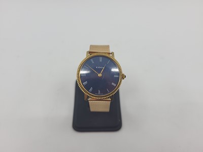 Lot 443 - AN EDOX WRISTWATCH, Roman numerals, blue dial,...