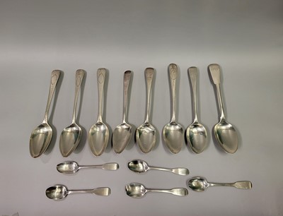 Lot 517 - A COLLECTION OF ANTIQUE SILVER CUTLERY,...