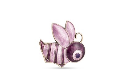 Lot 4 - A VINTAGE NORWEGIAN SILVER AND ENAMEL BROOCH,...