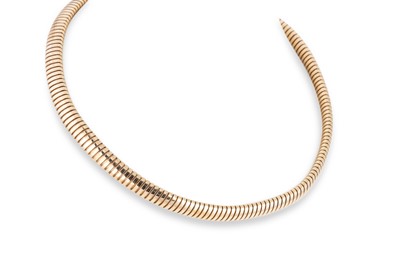 Lot 29 - AN EARLY 20TH CENTURY SNAKE NECKLACE, tubogas...