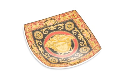 Lot 261 - A MODERN VERSACE POLYCHROME DISH, 5 x 5"