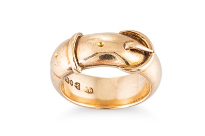 Lot 78 - A VICTORIAN 9CT GOLD BUCKLE RING, Chester 1899,...