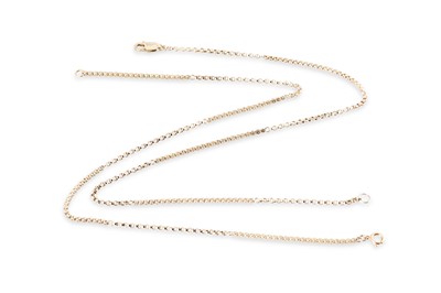 Lot 106 - A YELLOW METAL BOX LINK CHAIN, with 9ct gold...
