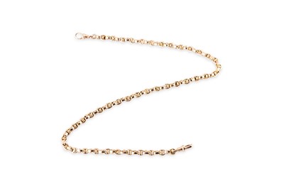 Lot 107 - A 9CT YELLOW GOLD FANCY LINK NECKCHAIN, gross...