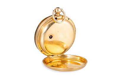 Lot 472 - AN ANTIQUE 18CT GOLD HALF HUNTER OPEN FACED...