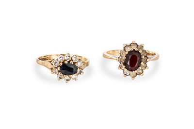 Lot 193 - TWO GEMSET RINGS, mounted in 9ct yellow gold,...