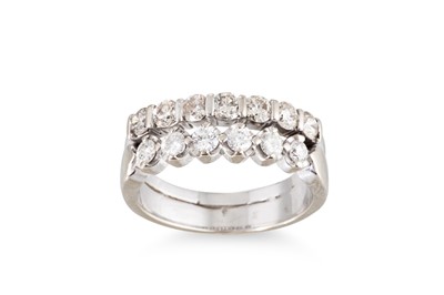 Lot 298 - A TWO ROWED DIAMOND RING, the brilliant-cut...