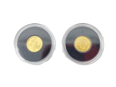 Lot 446 - A PAIR OF 0.5 G. GOLD PROOF IRISH COINS, 2011...