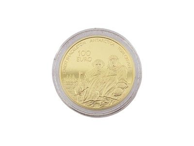 Lot 447 - A 2008 €100 GOLD PROOF IRISH COIN, Antarcic,15....