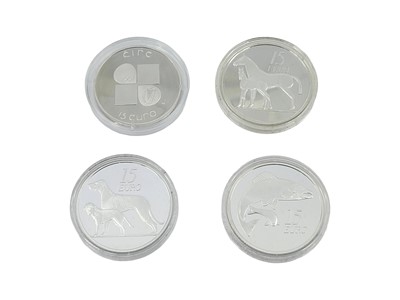 Lot 452 - FOUR X €10 / €15 SILVER IRISH PROOF COINS