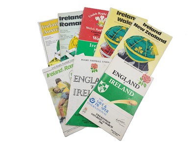 Lot 549 - I.R.F.U INTERNATIONAL RUGBY PROGRAMMES, from...