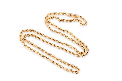 Lot 345 - AN 18CT YELLOW GOLD ROPE LINK NECKCHAIN, gross...