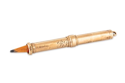 Lot 141 - AN ANTIQUE GOLD PROPELLING PENCIL, gross...