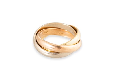 Lot 205 - A CARTIER TRINITY RING, in three colour 18ct...