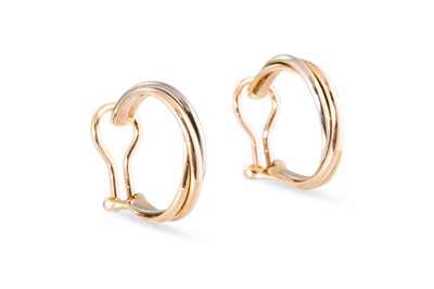 Lot 206 - A PAIR OF CARTIER TRINITY EARRINGS, in three...