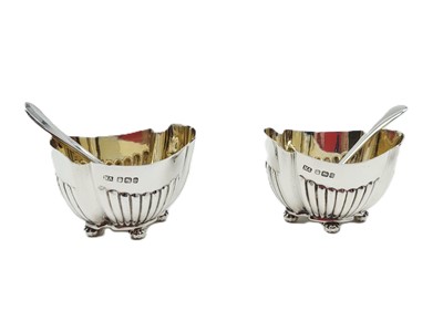 Lot 534 - TWO ANTIQUE CASED SETS OF STERLING SILVER...