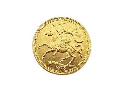 Lot 482 - A 1973 ISLE OF MAN FULL GOLD SOVERIGN (ANGEL)...