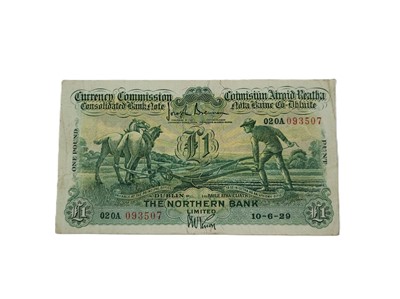 Lot 498 - A £1 NORTHERN BANK PLOUGHMAN RARE IRISH...