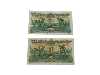 Lot 500 - TWO X £1 PLOUGHMAN IRISH BANKNOTES, to include...